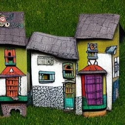 building in a village design by dr seuss