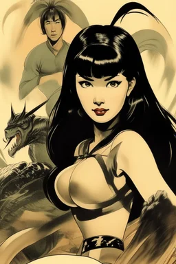 art from japanese style 1900 movie, Betty Page