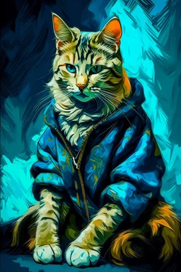 Kedi portesi, Van Gogh tarzında