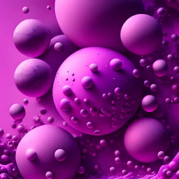 Фиалетово-розовый фон, шары, космос, фэнтази объем