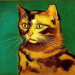 Portrait of a cat by Van Gogh