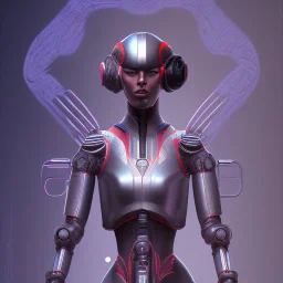 Akhenaten cyberpunk, full body, robocop, Egypt background