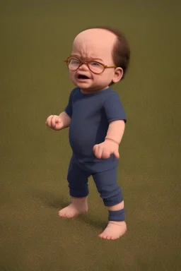 George costanza toddler, angry, full body, fitness, bokeh, hyper realistic