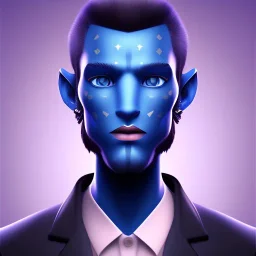 Man Blue Wearing make up avatar pandora