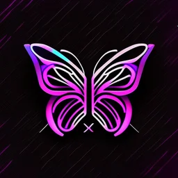 symetry!!, butterfly!!, logo, NFT, colorful, cyberpunk, neon punk, curves, lines, simple, gradient, creative