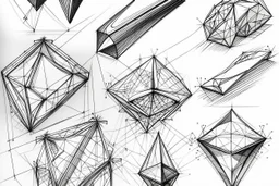 4 Analysis of diamond concepts into lines and shapes sketches