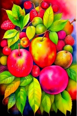 The forbidden fruit, beautiful watercolor painting, realistic, detailed, fine art, soft watercolor, beautiful, radiant, impressionism,