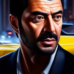 Ultra detailed fullbody Portrait in oil on canvas of Grand Theft auto,extremely detailed digital painting, extremely detailed face, crystal clear eyes, mystical colors ,perfectly centered image, perfect composition, rim light, beautiful lighting,masterpiece ,8k, stunning scene, raytracing, anatomically correct by Seung Eun Kim and simon bisley and Nagasawa Rosetsu.16k