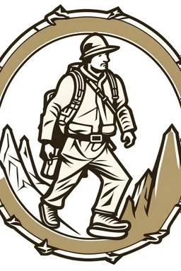 adventurer explorer clip art simple two,tone