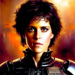 portrait beautiful face Ellen Ripley,busty,ancient metal armor balanciaga fashion clothe painting by gaston bussiere, greg rutkowski, yoji shinkawa, yoshitaka amano, tsutomu nihei, donato giancola, tim hildebrandt, oil on canvas, cinematic composition, extreme detail,fit full head inside picture,16k