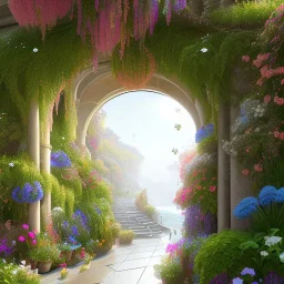 floral archway, sparkle, luminous, ultra high definition, ultra sharp focus, unreal engine 5, extremely sharp detail, colorful, intricate,ornate