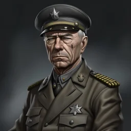 German ww2 30 year old tank commander in grey uniform realistic digital art