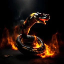 a snake made out of fire