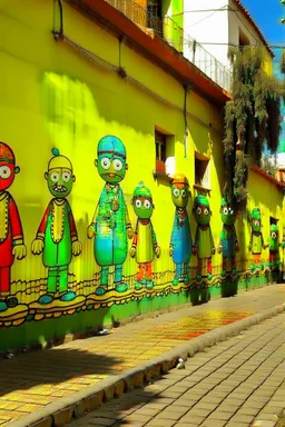 Street art in the style of Os Gemeos