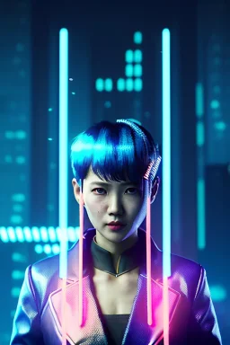 Blade runner portrait, Asian cyber woman:: symmetry photography, cyberpunk, pink hair, makeup, long line eye, light iris, :: latex coat :: cinematic, Ultra realistic, dark scene, soft color, highly detailed, unreal engine 5, RTX, ultra detail, 3d, finely drawn, high definition.