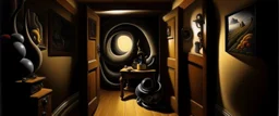 A tricky room with dark magic painted by Thomas Hart Benton