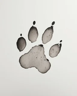 ink dog paw print, dirty