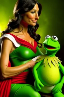 Wonder Woman pregnant with Kermit the Frog’s baby