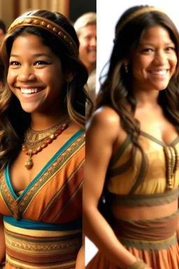 Gina Rodriguez fully transformed into an indian version of herself in a choli