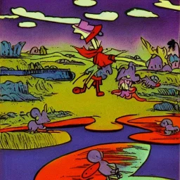 from krazy kat and ignatz mouse by herriman psychedelic landscape