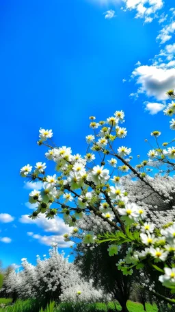 Cherty blossom against a beautiful blue sky