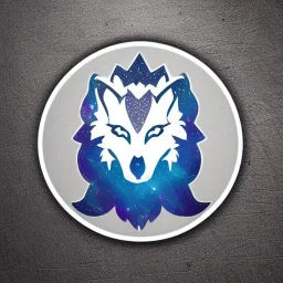 A magical sparkle wolf good logo