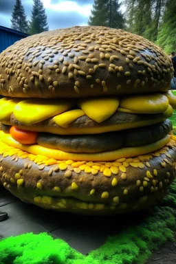 a giant cheeseburgers made out of gorillas