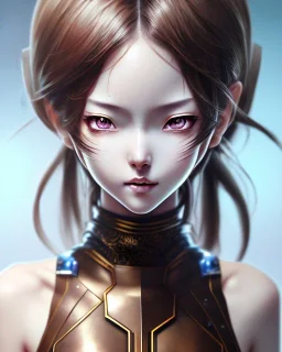 Detailed cute anime Kunoichi girl, brown hair,latex bodysuit, intricate details, upper body portrait, keep head in frame, slight smile, black Japanese motif, concept art, highly detailed, digital painting, concept art, sharp focus, illustration, art by Yoji Shinkawa, WLOP and greg rutkowski and alphonse mucha and artgerm and yanjun Chen and Junji ito and Makoto Shinkai, HDR, octane render.