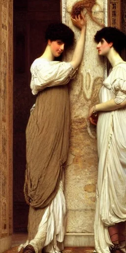 An Alma Tadema painting of three women