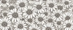 linework daisies, flowing in the wind, spring, simplified, patterned, thicker lines