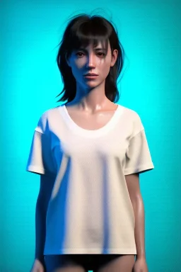 Ultra Realistic image, 25 years old brunette woman, Madrid, portrait, small stature, small chest, yakuza body tattoo, white broken cotton short undershirt, black latex short, rain, fog, club night Tokyo ambient, leds, neon, vibrant color, highly detailed, art stations, concept art, smooth, unreal engine 5, god rays, ray tracing, RTX, lumen lighting, ultra detail, volumetric lighting.