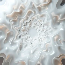 Mesmerizing abstract 3d visual, mass of flowing translucent shapes, centered, soft aesthetic, negative space.