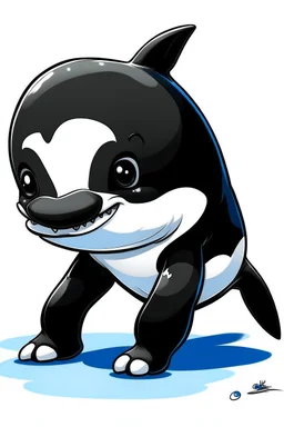 orca cartuun chibi with leg