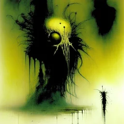 Liminal lovecraftian Abominations, by Stephen Gammell and Gerald Scarfe and VS Gaitonde, warm colors, stylish and unsettling abstract horror art, vestiges of horror, dark shines war, N(t)=N0​⋅e−kt