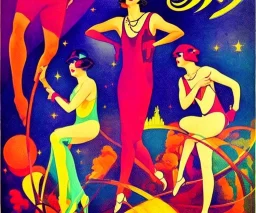 Vía Lactea. Art by "Guillermo Pérez Villalta". Vivid colors contrasts in an impressive way. End of the roaring twenties of the twentieth century.