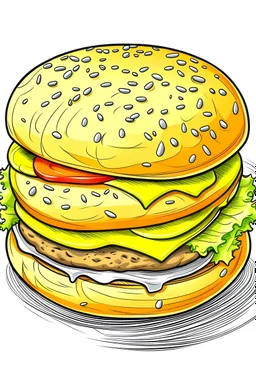 draw a cheese burger now take out the cheese I the burger