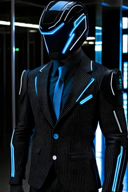 Outfit: TechSavvy wears a sleek, high-tech suit made of nanofiber material that provides protection against physical harm and environmental hazards. The suit is primarily black with cyan-blue accents and features a futuristic design, complete with an integrated heads-up display visor. The visor displays vital information and acts as a communication hub for Cody. Skills and Abilities: Technological Genius: TechSavvy possesses an extraordinary aptitude for understanding and manipulating technolo