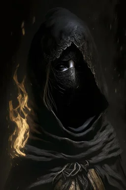 The Fire Keeper in world of the dark souls 3, She is often depicted wearing a long, dark robe that covers her entire body. Her attire is black in color, matching the somber and mysterious atmosphere of the game. She adorns a mask on her face, which adds to her enigmatic presence. The mask conceals her features and gives her a haunting and intriguing look. Overall, her appearance combines elements of darkness, secrecy, and depth, reflecting her role as the guardian of the fire in the game.