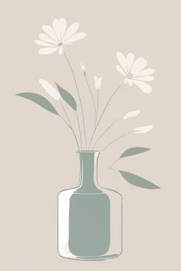 Simple Elegance Minimalist Flower in Vase Digital Art