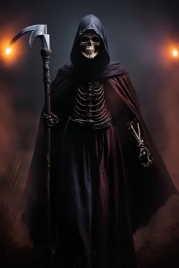 Don't Fear the Reaper - gradated Background, professional quality studio 8x10 UHD Digital photograph, multicolored spotlight, Photorealistic, realistic stock photo, Professional quality Photograph. colored Fog - Multicolored lighting,