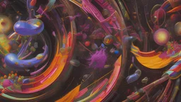 A Close Up Of A Painting On A Black Background, Memphis Group, Orbital Graphical Lines, Ikebana, By Gerard Sekoto, Connectedness, Vibrant Composition And Color, Detailed Diagrams, Whirling Gasses, Inflateble Shapes, Inkscape, Expansive Grand Scale, Reeds