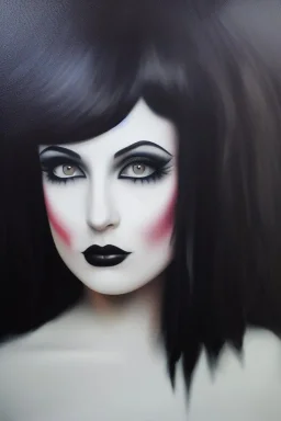 Full body portrait, painting, medium shot lady TraditionalGoth