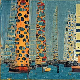 genoa harbour klimt style