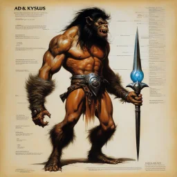 ConceptSheet: AD&D monster son of Kyuss with statistics [by Boris Vallejo]