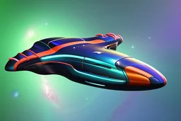 cool design of a small spaceship cruising through the gAlaxy