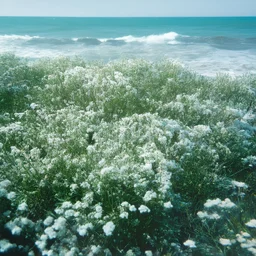 Dusty Miller foliage in the ocean, autochrome