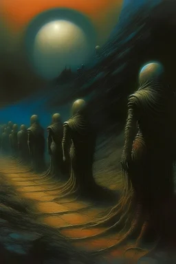 And endless spiral breaking into the ether, otherworldly vision, otherworldly horrors approaching,in the style Zvidslav Beksinski