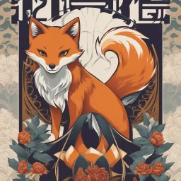 Póster de kitsune con el texto "Kitsune"