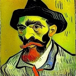 Retrato de un hombre de cuarenta y seis años con canas y barba de nombre Jacobo Santiago Mozos de estilo Vincent van Gogh