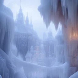 ice kingdom by anders zorn, matte painting,a regal baroque palace made of crystal - clear ice, majestic, ice fractal palace, realistic fantasy photograph hyper detailed, artstation, concept art